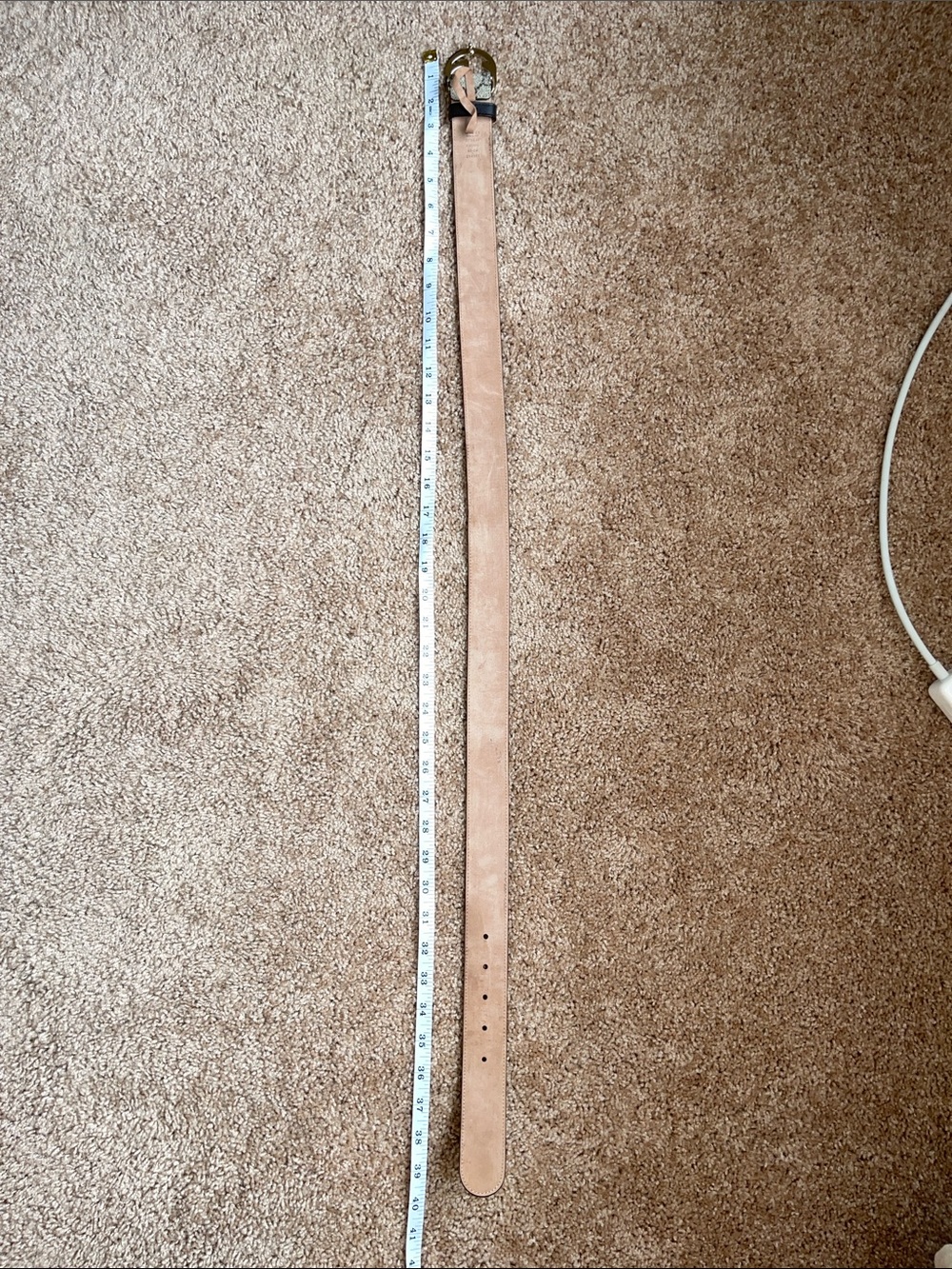 Gucci Interlocking GG Supreme Canvas Leather Belt Beige Women’s US 85/34 - Picture 8 of 16
